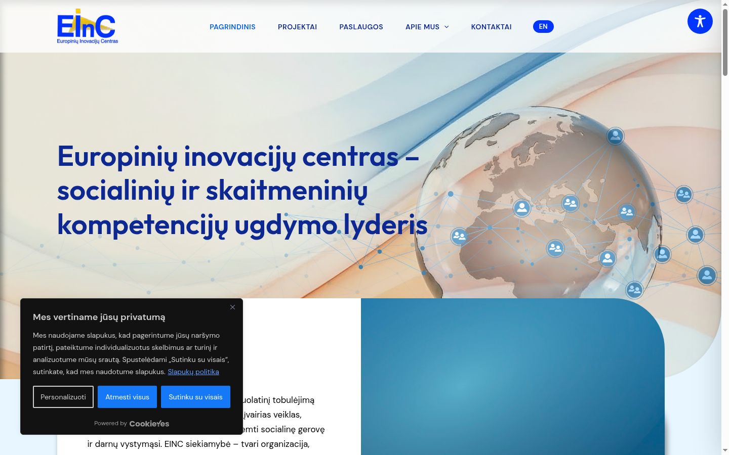 Snímek obrazovky baneru souhlasu zobrazeného před jakoukoli interakcí