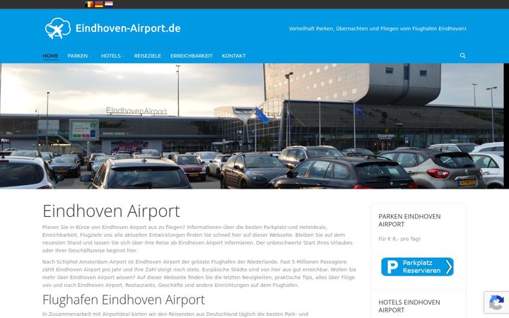 Capture d'écran de eindhoven-airport.de