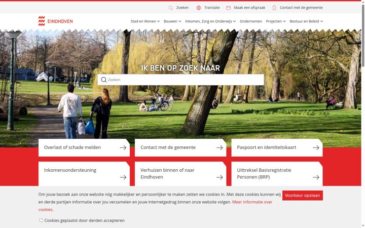 Screenshot of eindhoven.nl