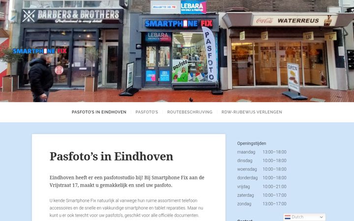 Captura de pantalla de eindhovenpasfoto.nl