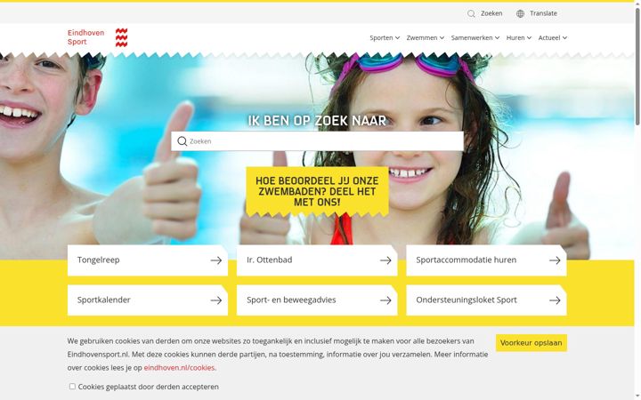 Ekrānuzņēmums no eindhovensport.nl