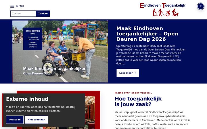 Screenshot of eindhoventoegankelijk.nl