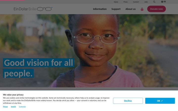 Screenshot of eindollarbrille.de
