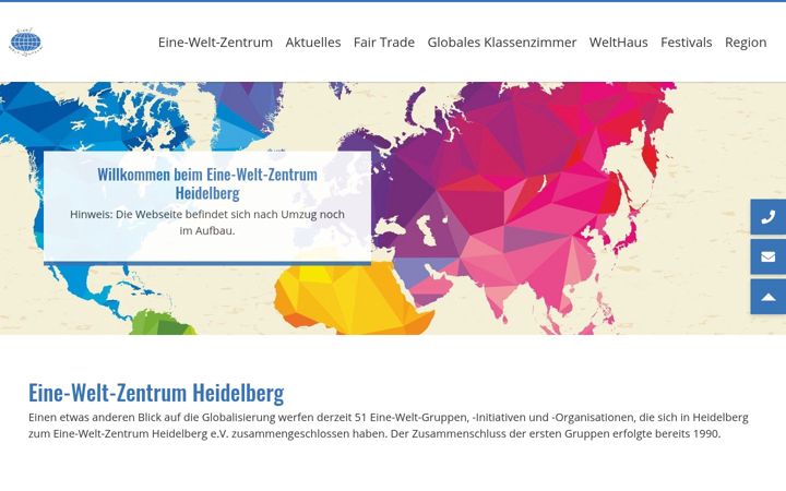 Screenshot of eine-welt-zentrum.de