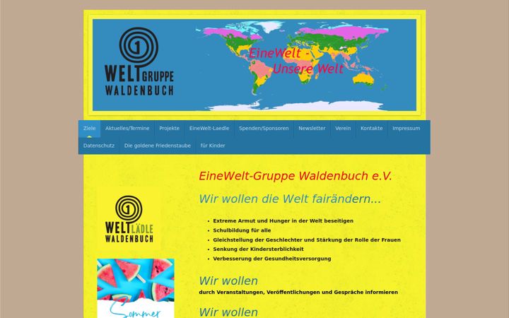 Screenshot of einewelt-gruppe-waldenbuch.de