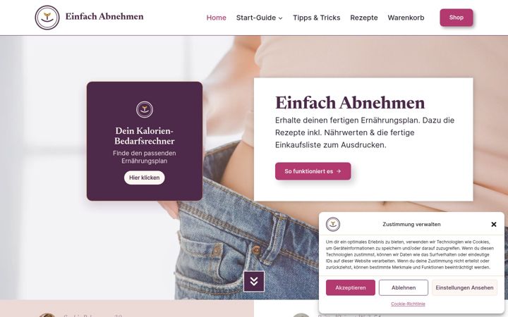 Screenshot of einfach-abnehmen-ernaehrungsplan.de