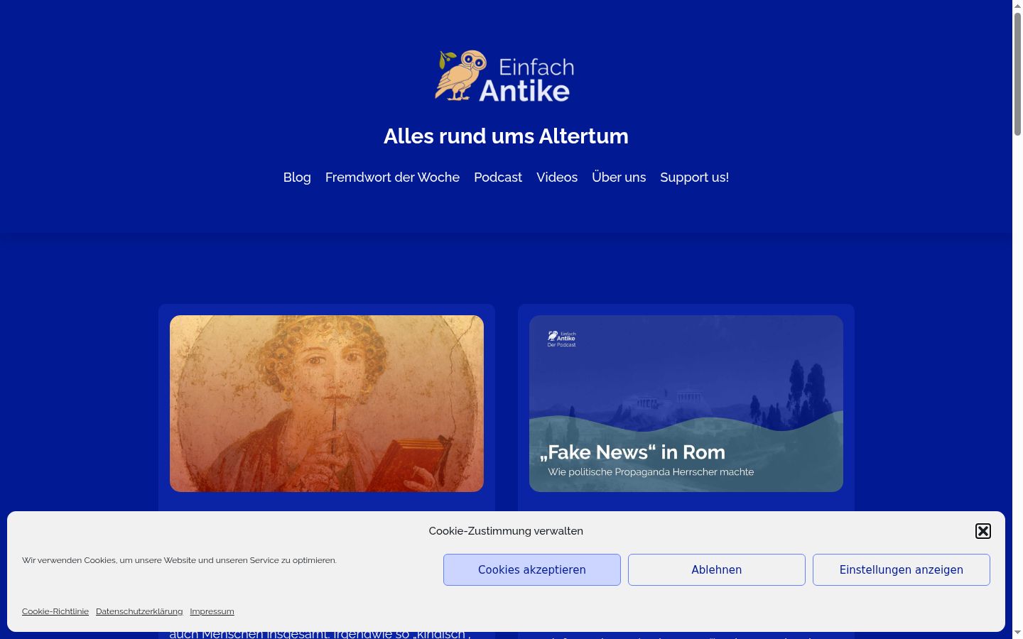 Captura de pantalla del banner de consentimiento mostrado antes de cualquier interacción