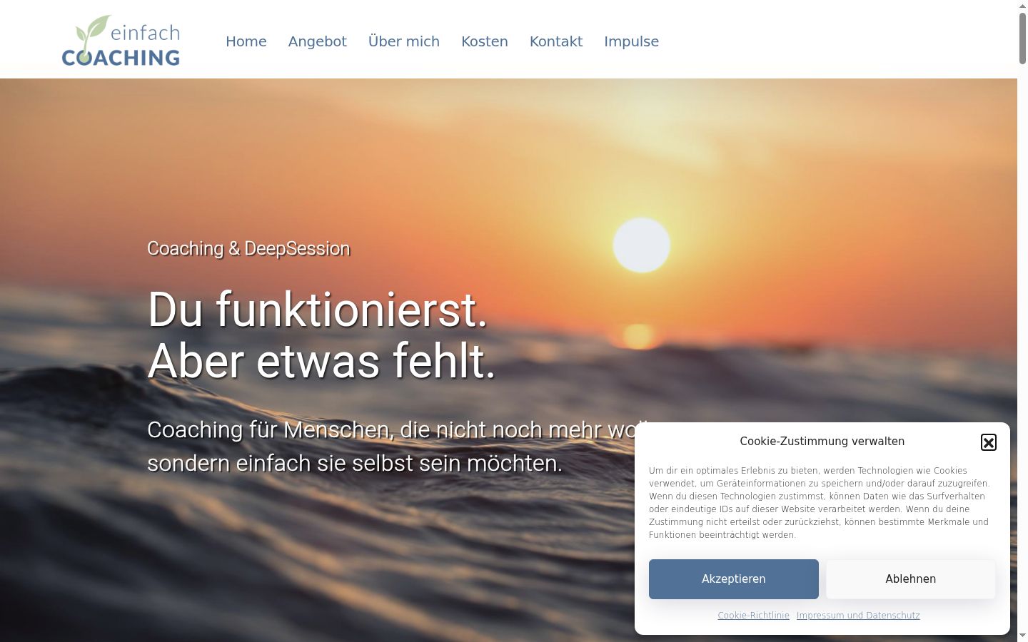 Screenshot del banner di consenso mostrato prima di qualsiasi interazione