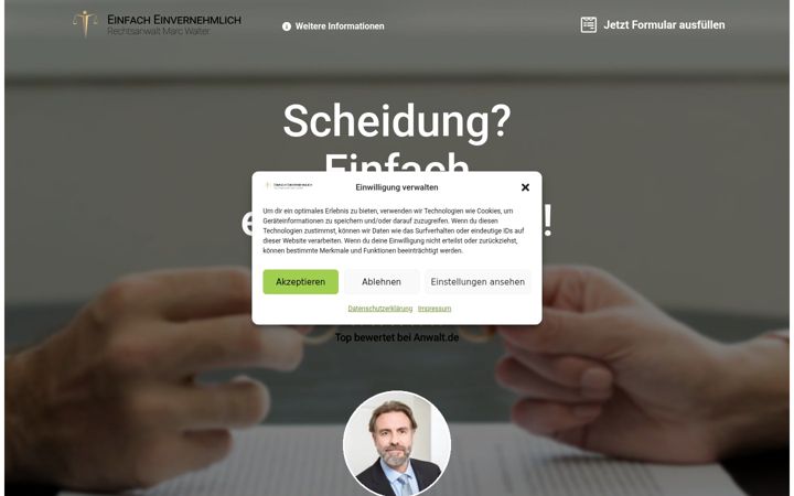 Screenshot di einfach-einvernehmlich.de