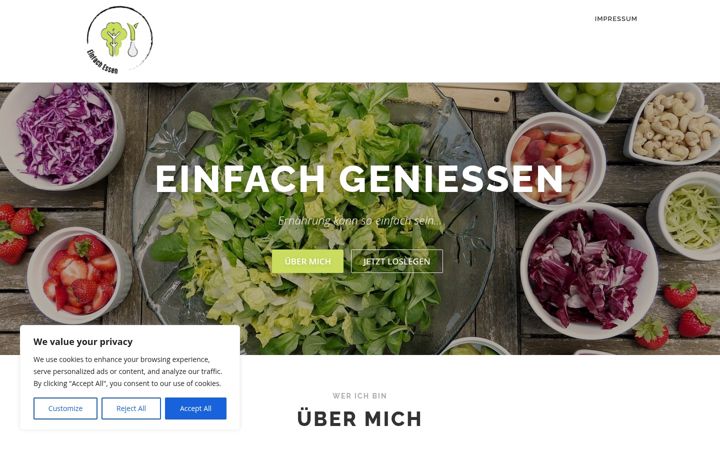 Snímek obrazovky einfach-essen.at