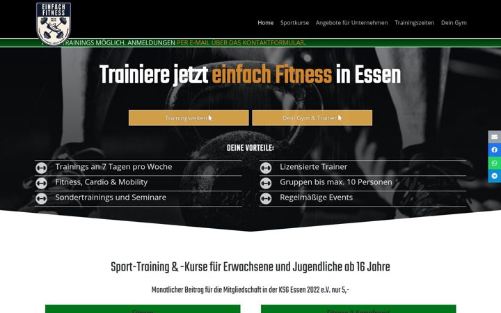 Screenshot of einfach-fitness-essen.de