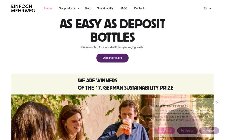 Screenshot of einfach-mehrweg.webflow.io