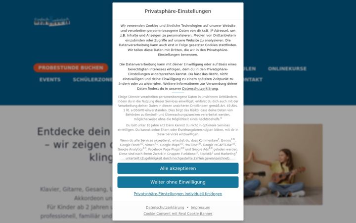 Screenshot van einfach-musikalisch.de