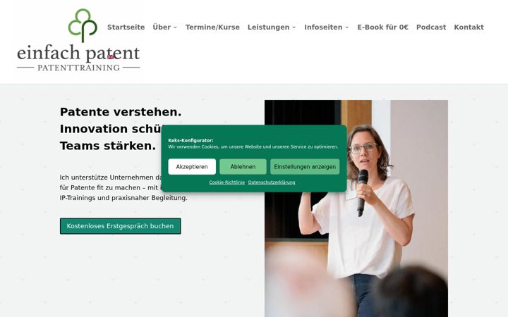 Screenshot van einfach-patent.de