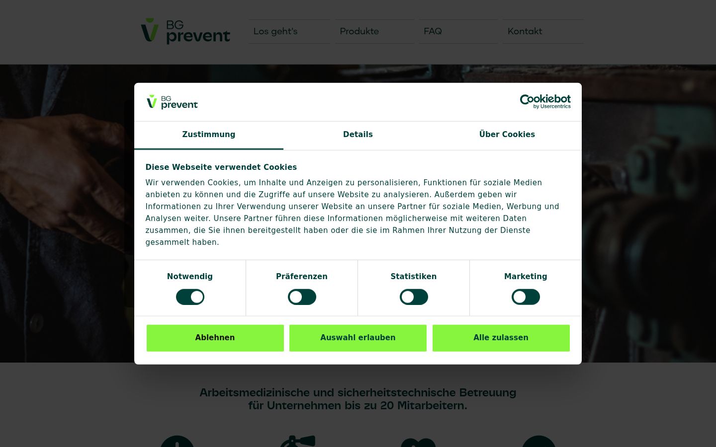 Screenshot tal-banner tal-kunsens muri qabel kwalunkwe interazzjoni