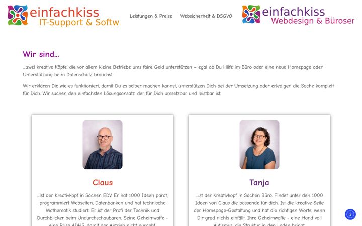 Snímek obrazovky einfachkiss.at