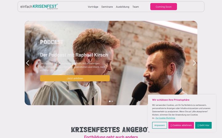 Screenshot of einfachkrisenfest.com