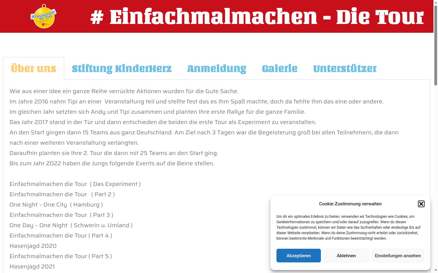 Screenshot tal-banner tal-kunsens muri qabel kwalunkwe interazzjoni