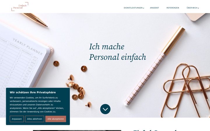 Screenshot of einfachpersonal.ch