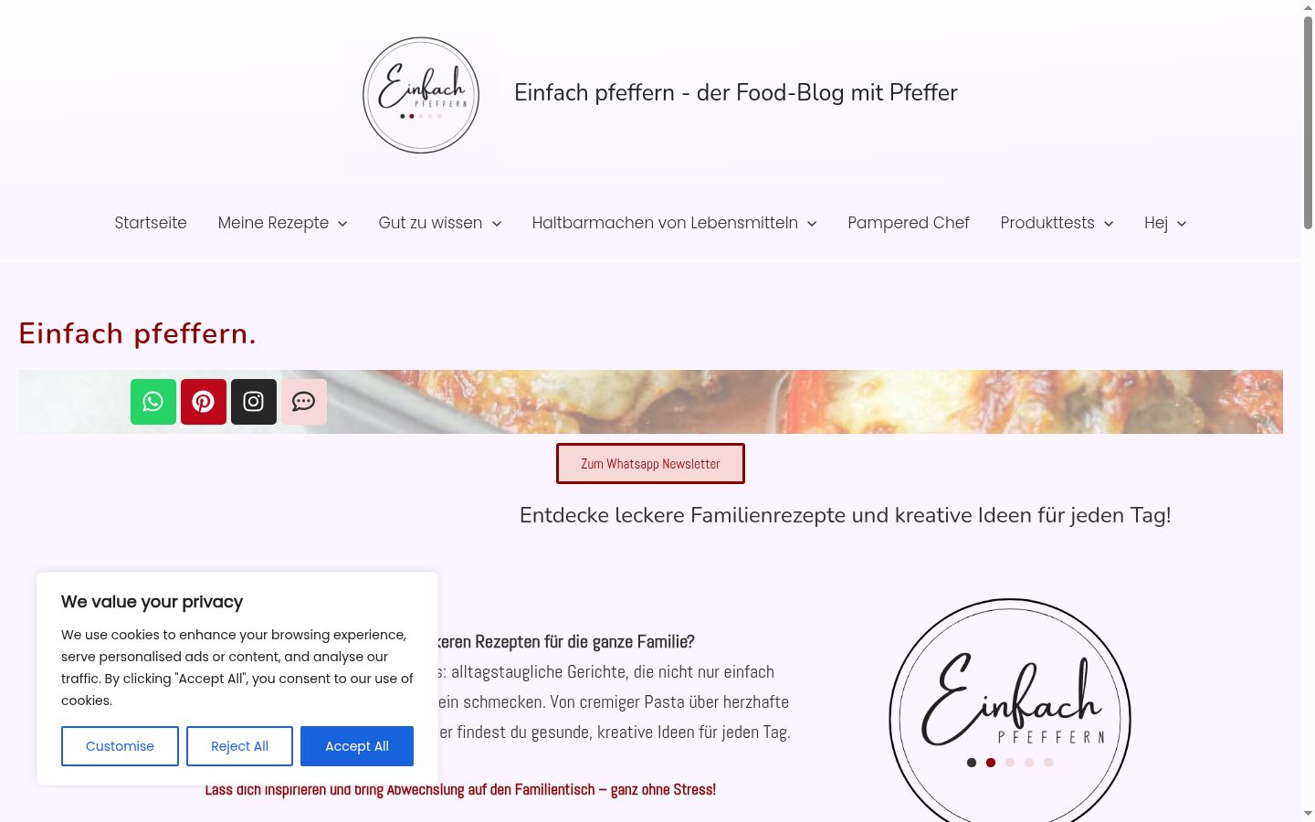 Captura de ecrã do banner de consentimento apresentado antes de qualquer interação