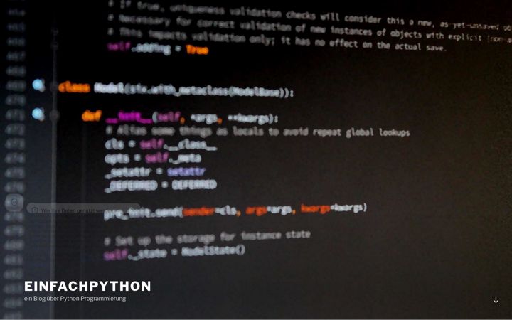 Screenshot of einfachpython.de