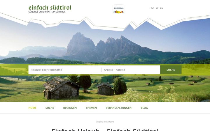 Screenshot of einfachsuedtirol.com