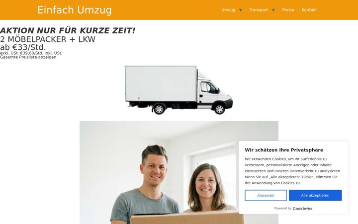 Snímek obrazovky einfachumzug.at