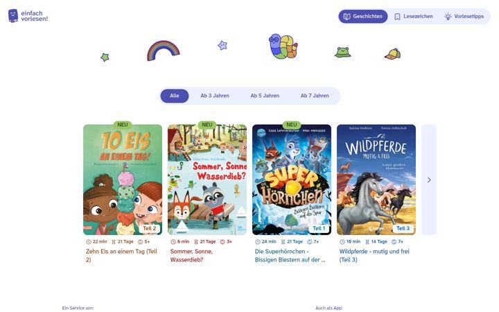 Screenshot of einfachvorlesen.de