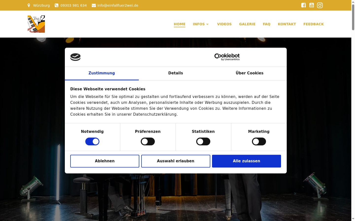 Screenshot of the consent banner shown before any interaction