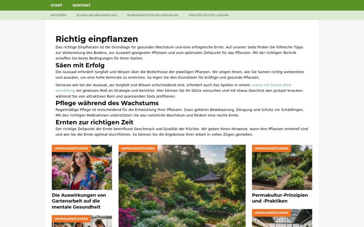Screenshot of eingepflanzt.de