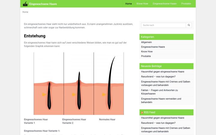 Screenshot of eingewachsene-haare.eu