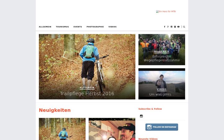 Screenshot of einharzfuermtb.de