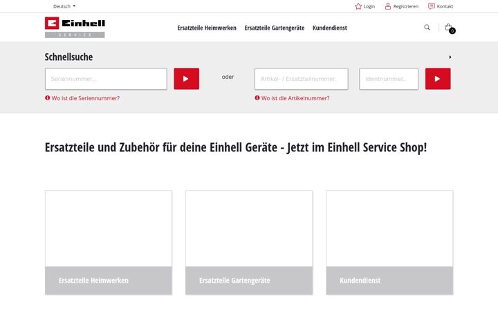 Screenshot von einhell-service.ch