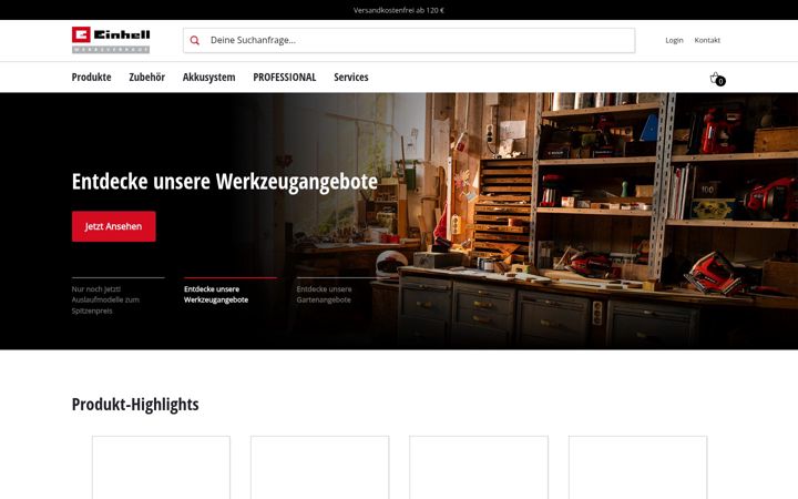 Screenshot of einhell-werksverkauf.de