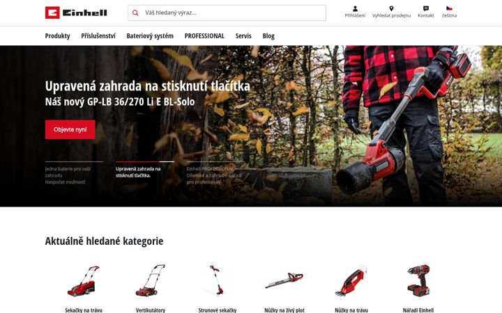 Snímek obrazovky einhell.cz