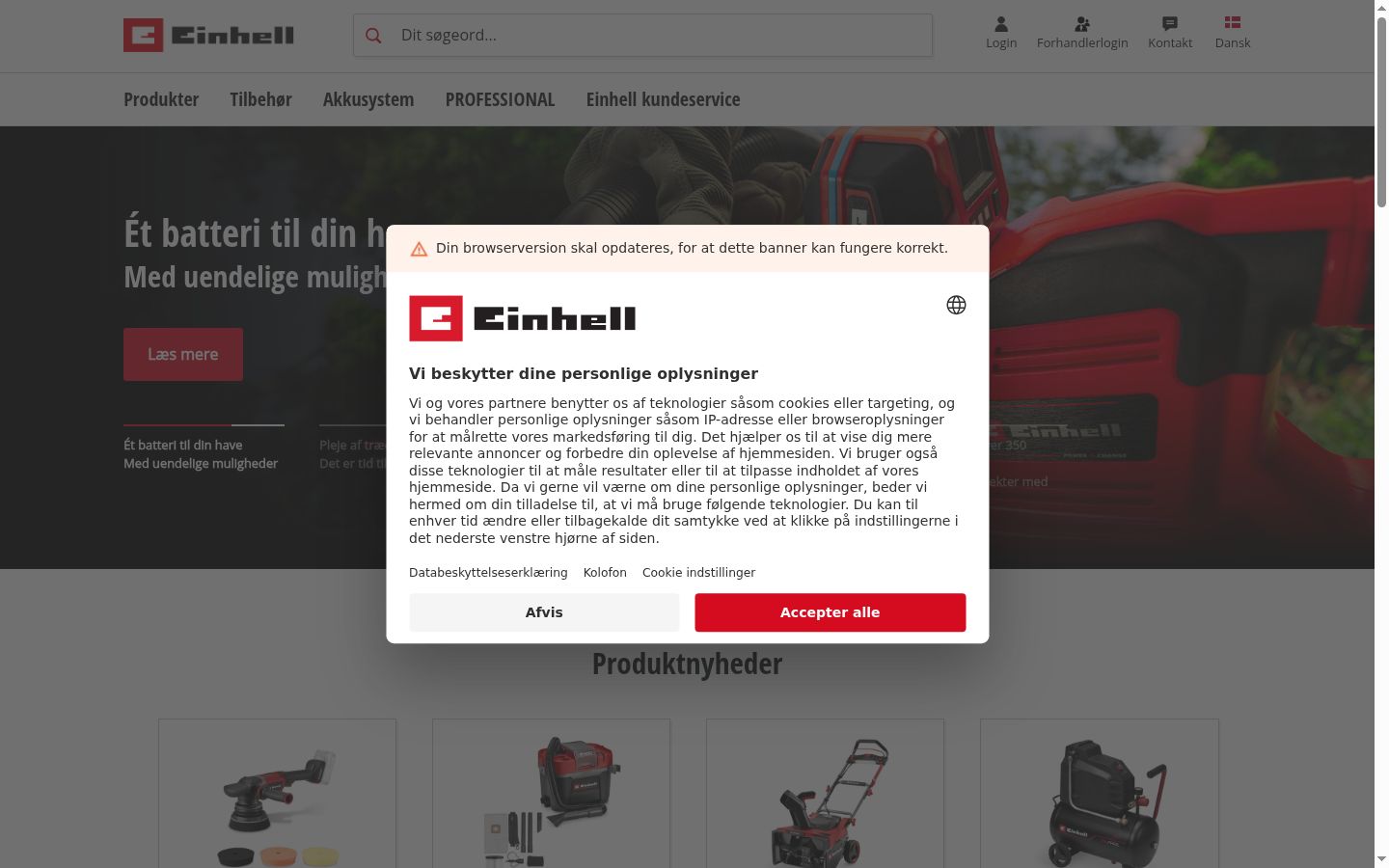 Képernyőkép a bármilyen interakció előtt megjelenő hozzájárulási bannerről