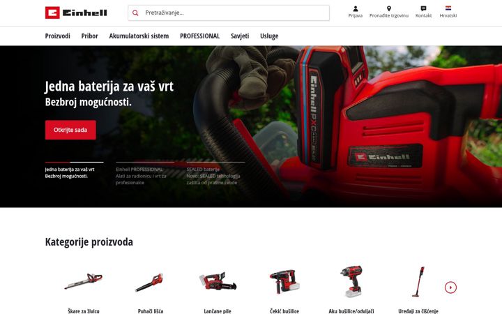 Screenshot of einhell.hr