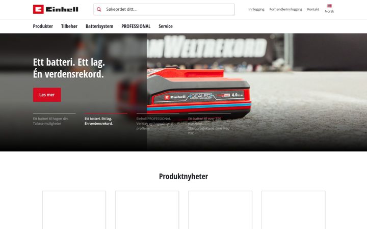 Zrzut ekranu einhell.no