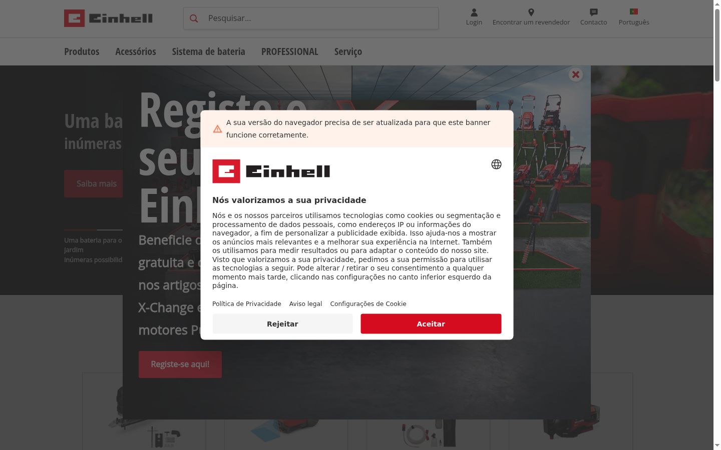 Zrzut ekranu banera zgody wyświetlanego przed jakąkolwiek interakcją