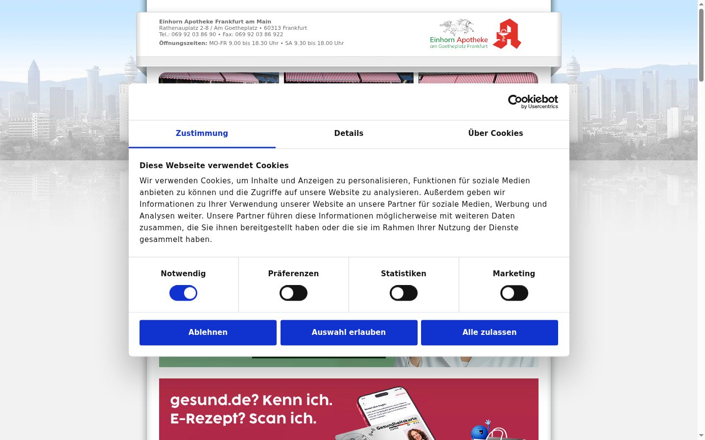 Snímka obrazovky banera súhlasu zobrazeného pred akoukoľvek interakciou