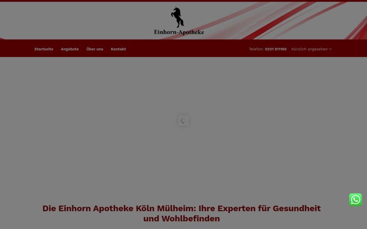 Screenshot του einhornapotheke-koeln.de