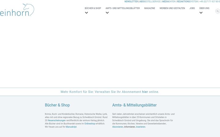 Screenshot of einhornverlag.de