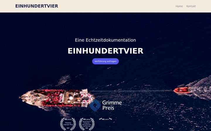 Screenshot of einhundertvier-film.de