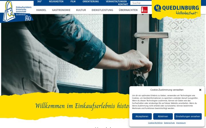 Snímek obrazovky einkaufserlebnis-quedlinburg.de