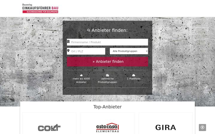 Screenshot of einkaufsfuehrer-bau.de