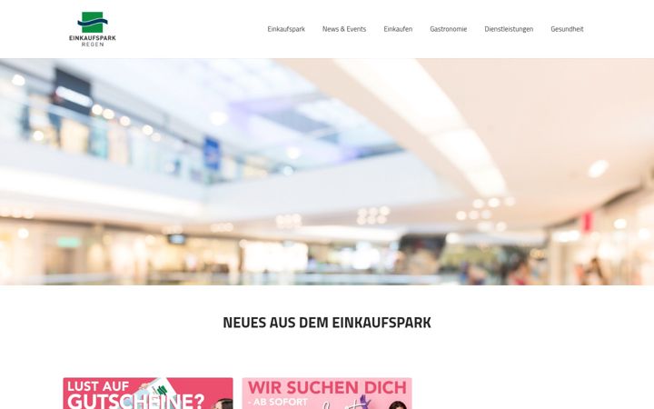 Snímek obrazovky einkaufspark-regen.de
