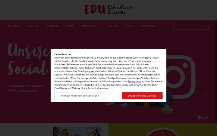 Snímek obrazovky einkaufsparkduckwitz.de