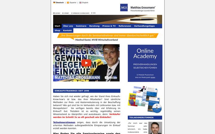 Screenshot of einkaufstraining.de