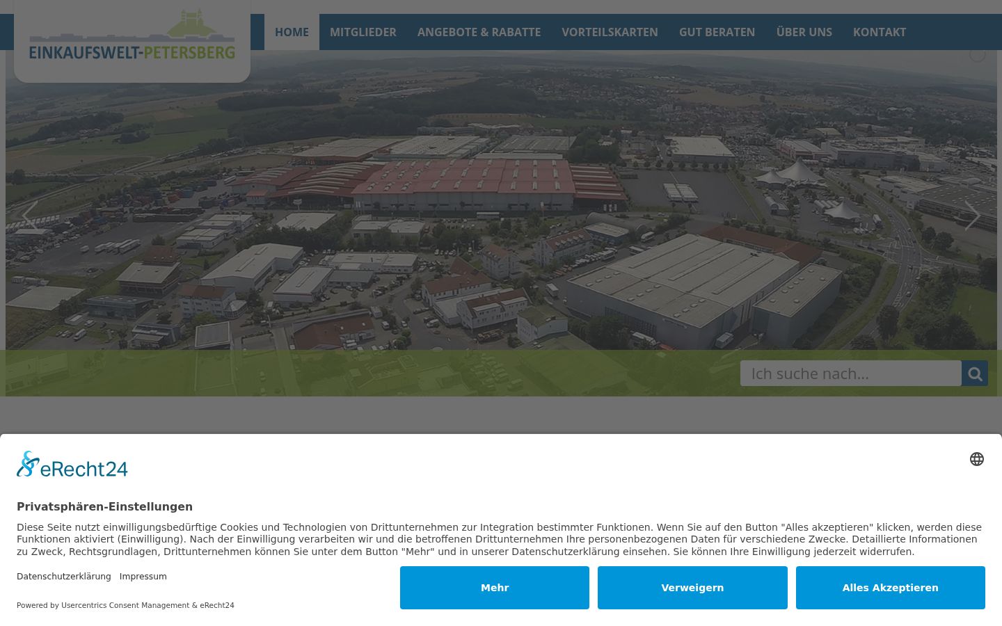 Screenshot des Einwilligungsbanners vor jeglicher Interaktion