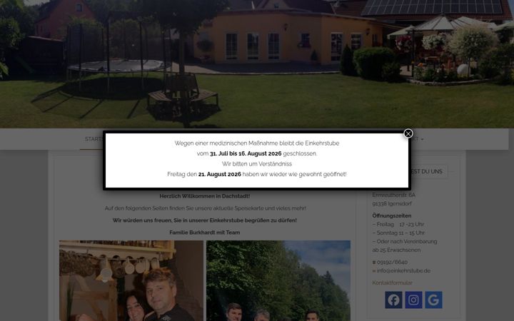Screenshot of einkehrstube.de